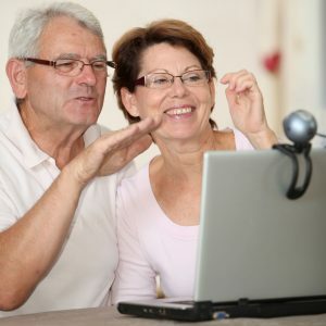 older couple on webcam
